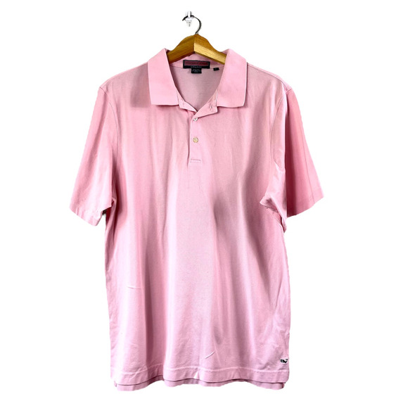 Men's Pink Vineyard Vines Polo Shirt L - Picture 1 of 5